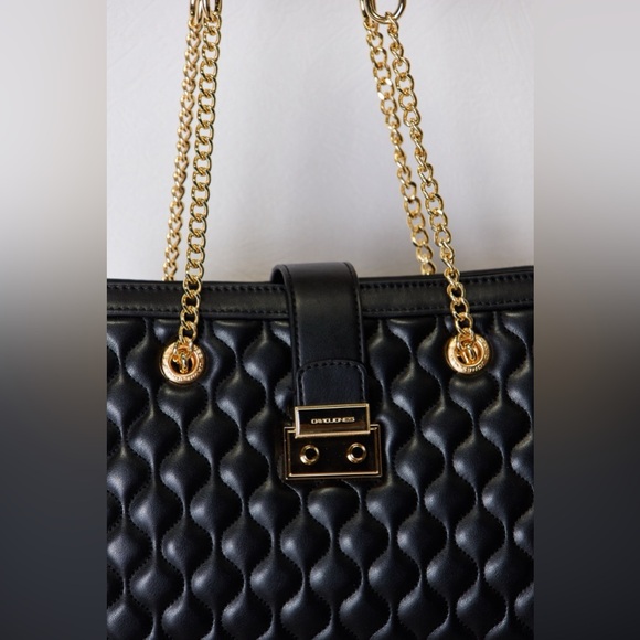 BOUTIQUE David Jones Quilted PU Leather & Chain Straps Handbag, in Black - Picture 5 of 10